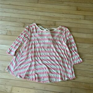 Pink and cream 3/4 sleeve top